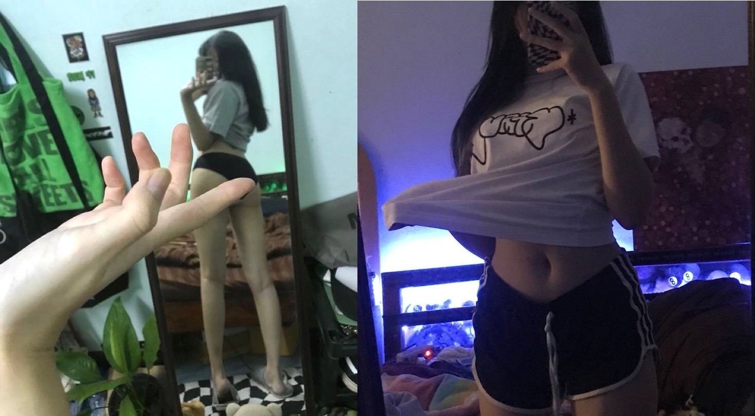 Ny chân dài thích nằm trên nhún